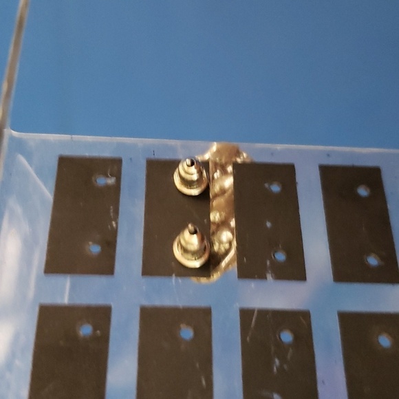 Skeleton skull earrings, rhinestone eyes, silver post back earrings, costume - Picture 5 of 5